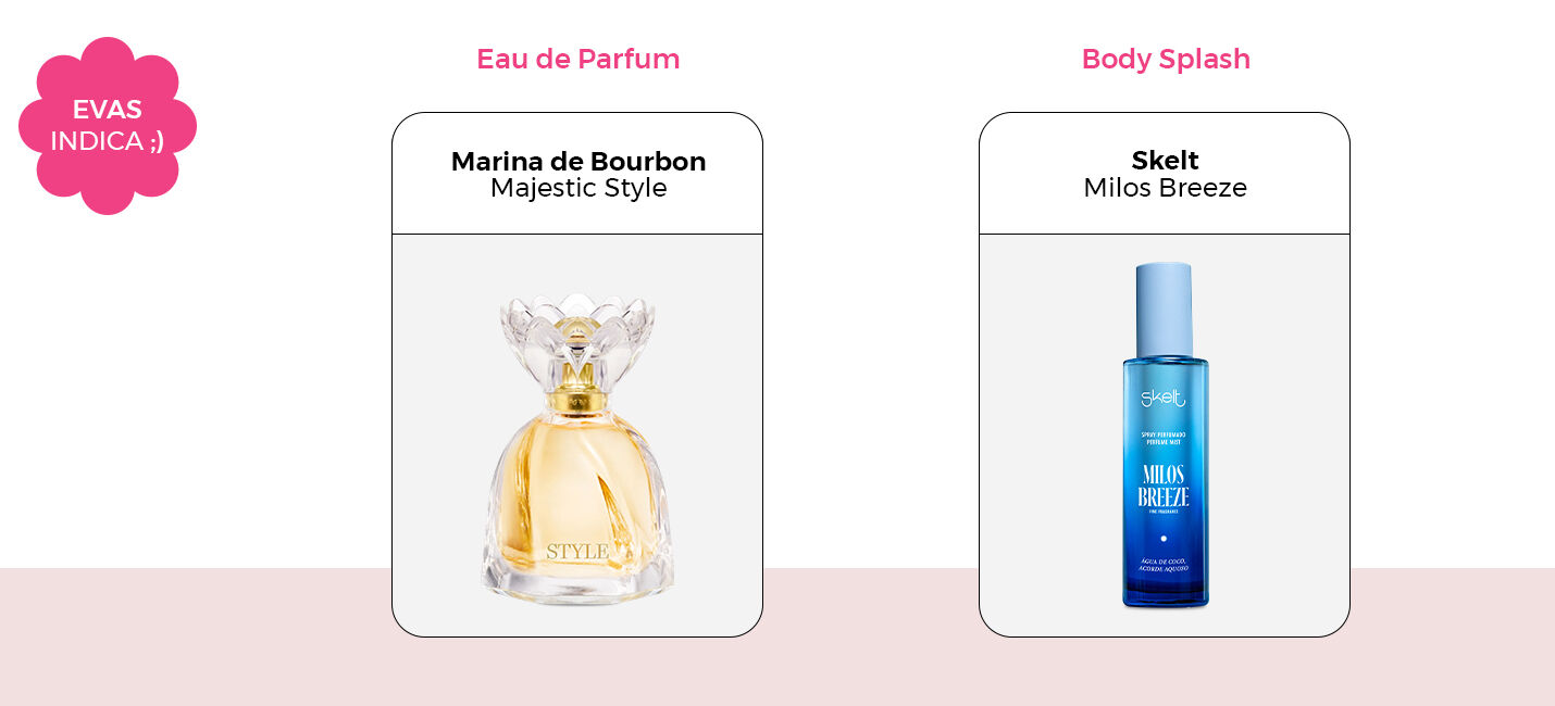 Frascos de perfumes Marina de Bourbon e Skelt