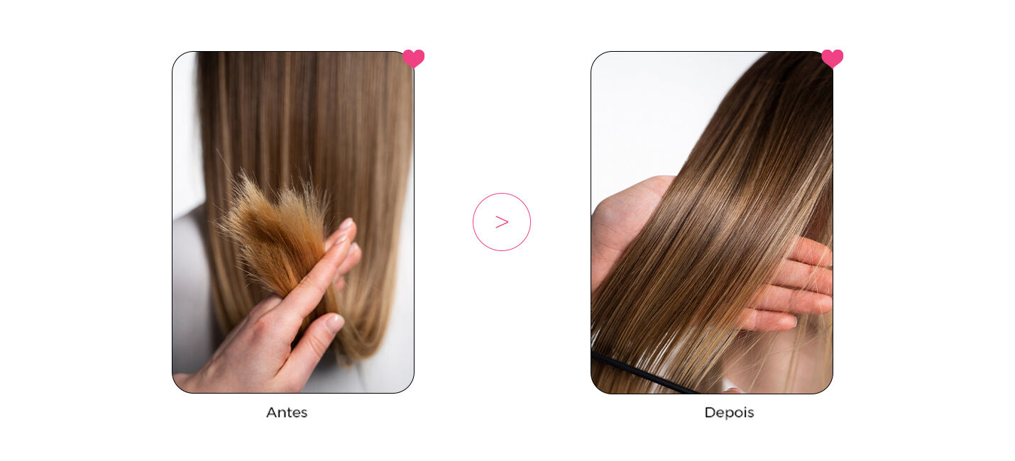 Transformação capilar antes e depois