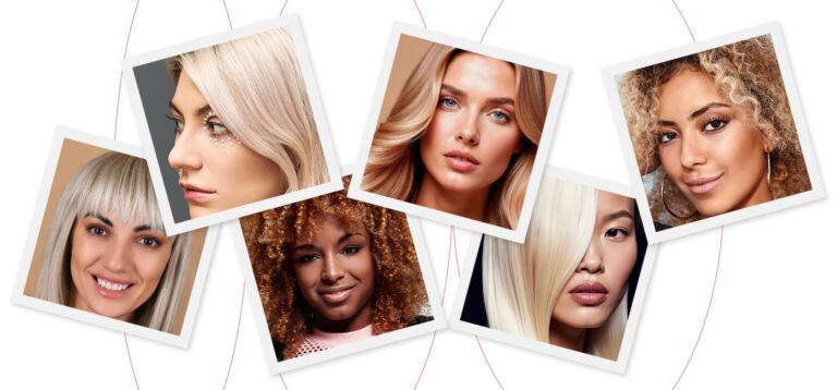 Diversos estilos de cabelo feminino em retratos