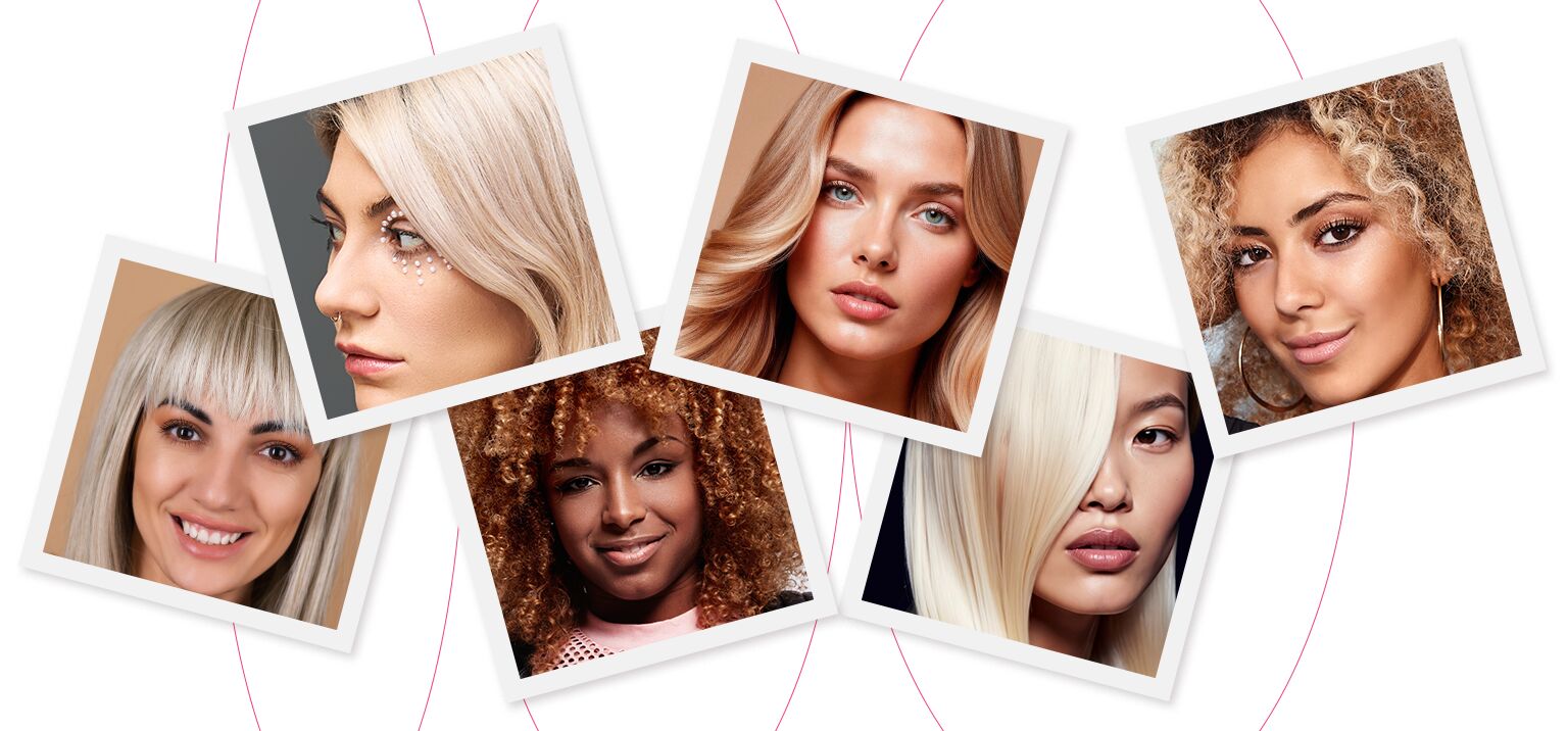 Diversos estilos de cabelo feminino em retratos