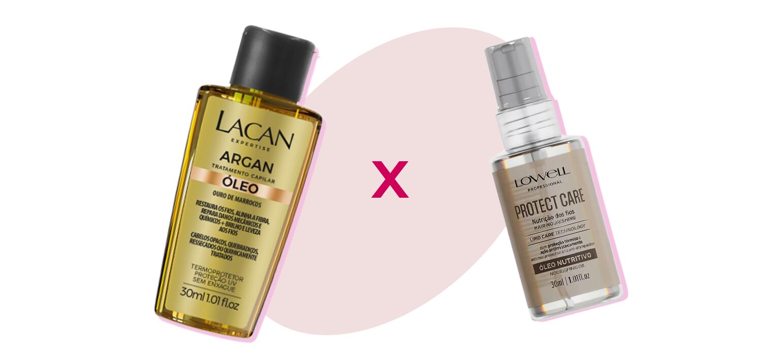 Óleos de cabelo Lacan e Lowell em destaque.