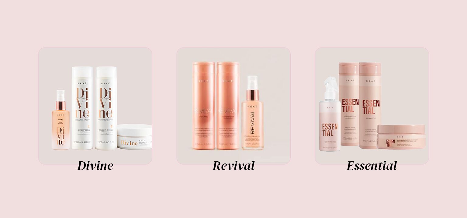 Produtos de beleza: linhas Divine, Revival e Essential