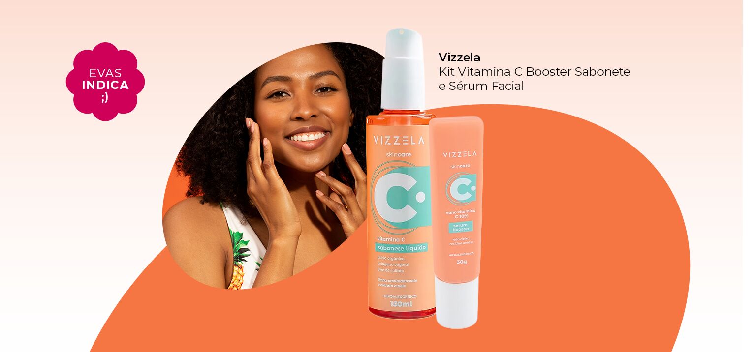 Kit de Vitamina C da Vizzela com sabonete e sérum facial