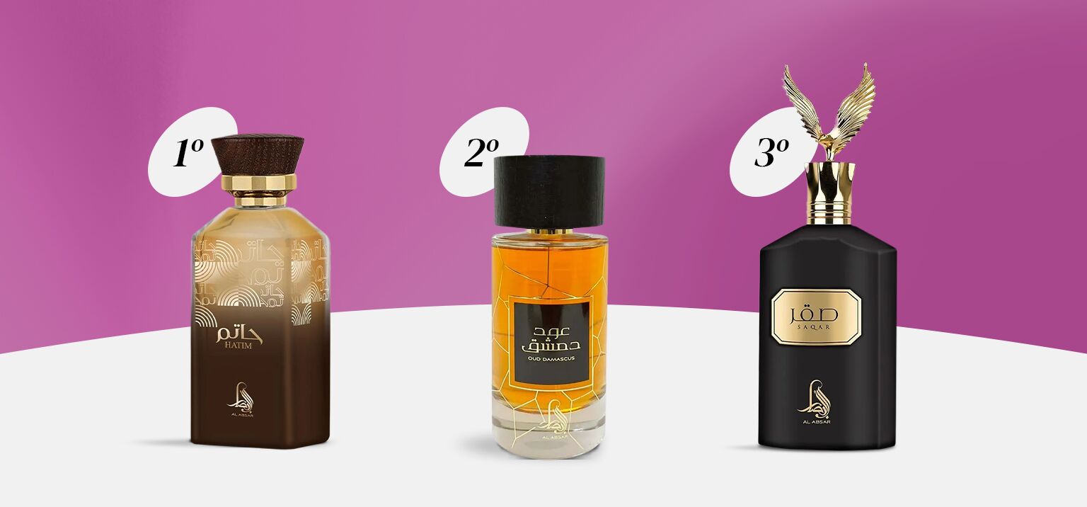 Top 3 perfumes com destaque em apresentação
