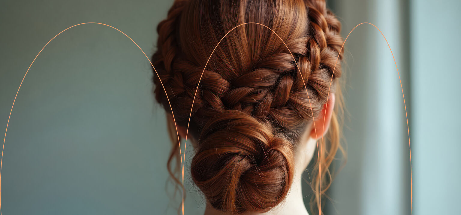 Coque trançado ruivo em estilo elegante