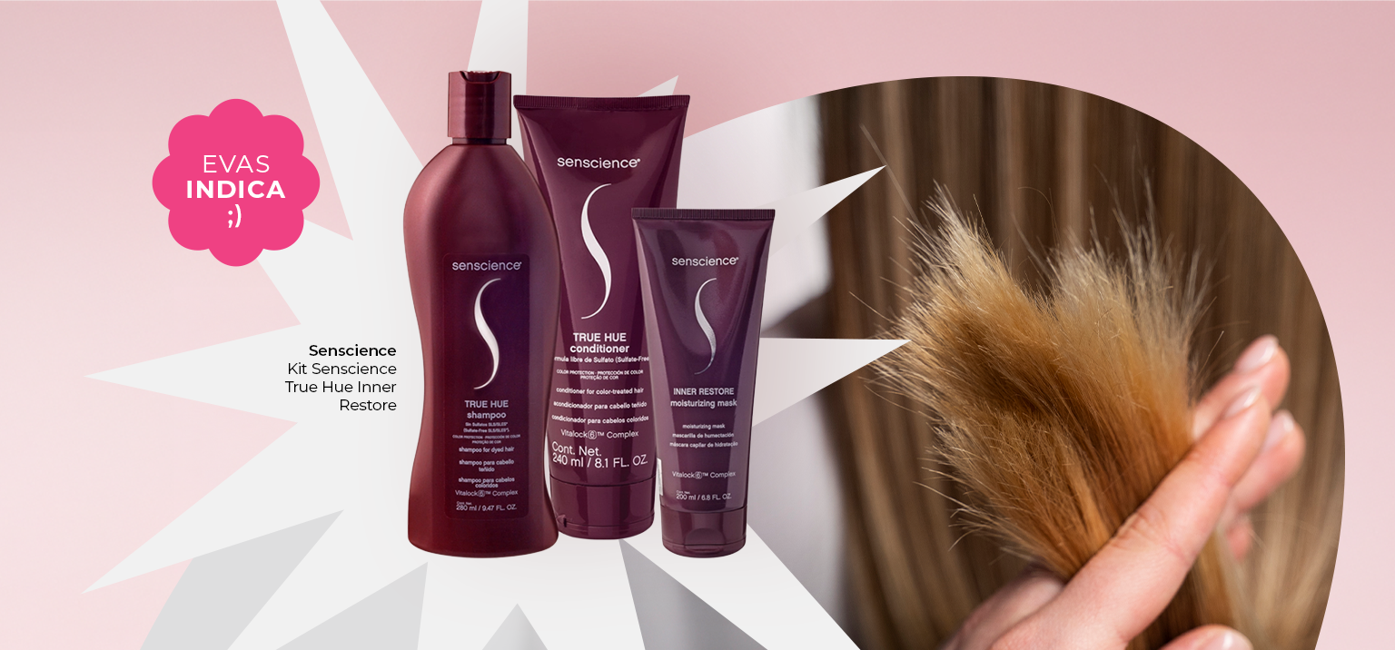 Kit Senscience para restauração capilar.