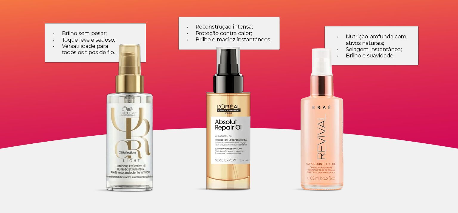 Produtos para cabelo: brilho e nutrição intensa