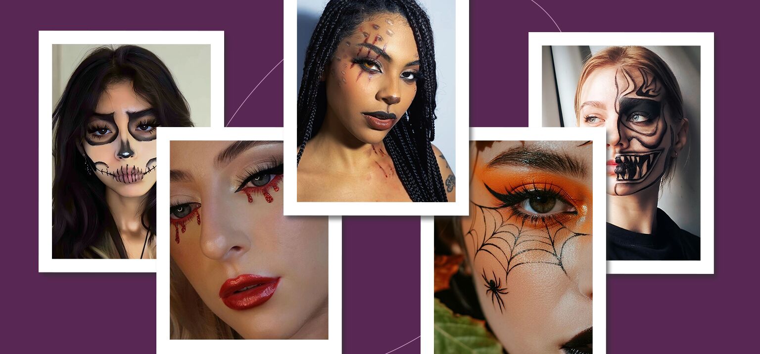 Maquiagens artísticas para o Halloween, diversas inspirações.