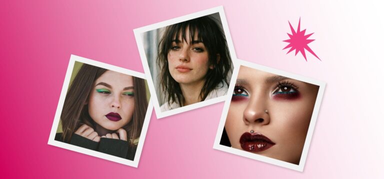 maquiagens criativas fundo rosa