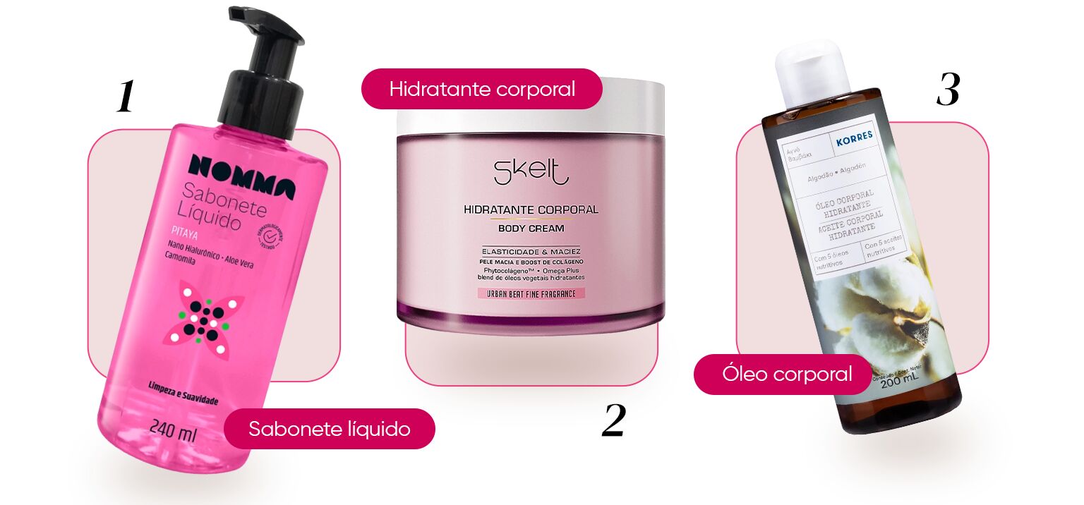 Produtos para cuidados corporais variados
